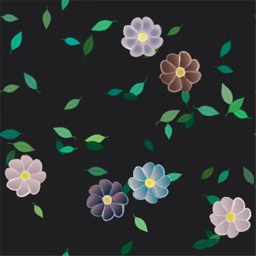 Floral ornamental vector pattern. Seamless design leafs texture. 스톡 일러스트