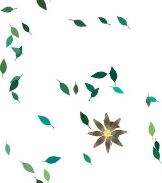 Floral ornamental vector pattern. Seamless design leafs texture. Stock Illustration