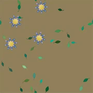 Floral ornamental vector pattern. Seamless design leafs texture. Illustrazione stock