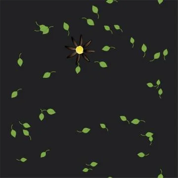 Floral ornamental vector pattern. Seamless design leafs texture. Illustrazione stock