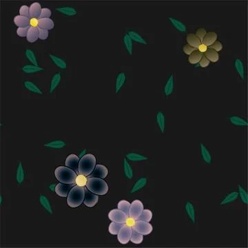 Floral ornamental vector pattern. Seamless design leafs texture. Stock Illustration