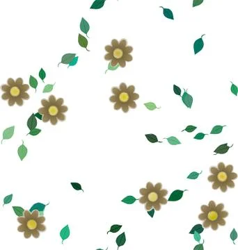 Floral ornamental vector pattern. Seamless design leafs texture. Stock Illustration