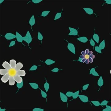 Floral ornamental vector pattern. Seamless design leafs texture. Stock Illustration