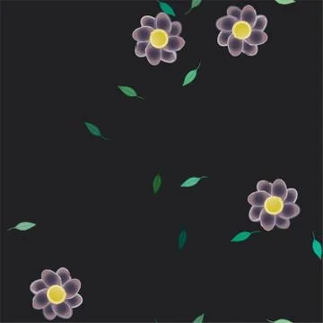 Floral ornamental vector pattern. Seamless design leafs texture. Illustrazione stock