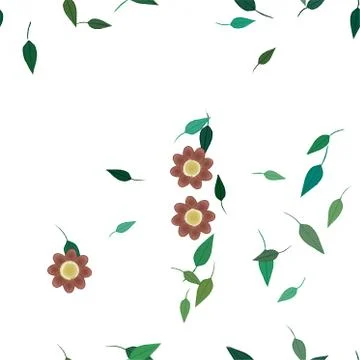 Floral ornamental vector pattern. Seamless design leafs texture. Illustrazione stock