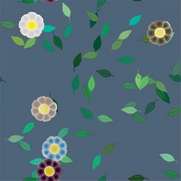 Floral ornamental vector pattern. Seamless design leafs texture. Stockillustratie