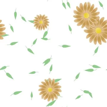 Floral ornamental vector pattern. Seamless design leafs texture. Stock Illustration