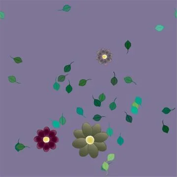 Floral ornamental vector pattern. Seamless design leafs texture. Stock Illustration