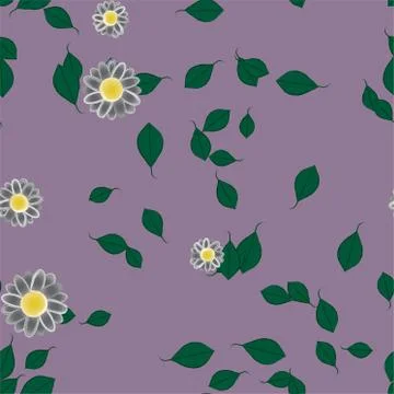 Floral ornamental vector pattern. Seamless design leafs texture. Stock Illustration