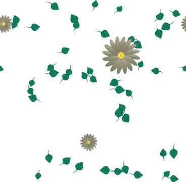 Floral ornamental vector pattern. Seamless design leafs texture. Stock Illustration