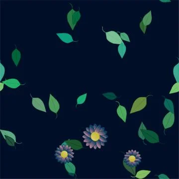 Floral ornamental vector pattern. Seamless design leafs texture. 스톡 일러스트