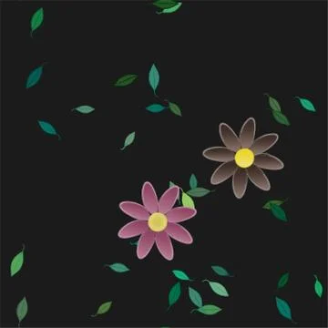 Floral ornamental vector pattern. Seamless design leafs texture. Stock Illustration