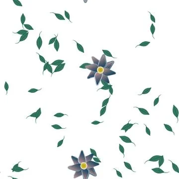 Floral ornamental vector pattern. Seamless design leafs texture. Stock Illustration