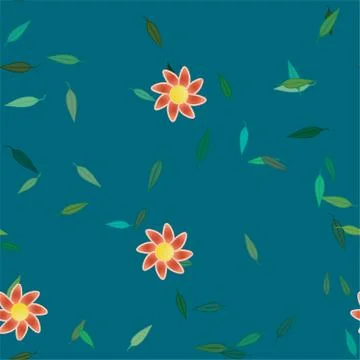 Floral ornamental vector pattern. Seamless design leafs texture. Stockillustratie
