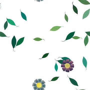 Floral ornamental vector pattern. Seamless design leafs texture. Illustrazione stock