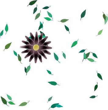 Floral ornamental vector pattern. Seamless design leafs texture. Illustrazione stock