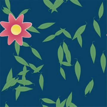Floral ornamental vector pattern. Seamless design leafs texture. Stockillustratie