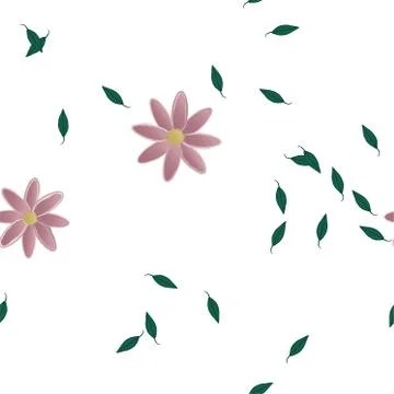 Floral ornamental vector pattern. Seamless design leafs texture. 스톡 일러스트