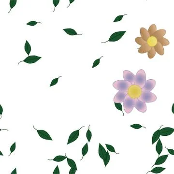 Floral ornamental vector pattern. Seamless design leafs texture. Stock Illustration