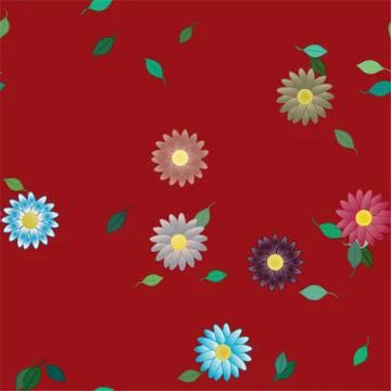 Floral ornamental vector pattern. Seamless design leafs texture. Stock Illustration