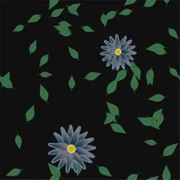 Floral ornamental vector pattern. Seamless design leafs texture. Stock Illustration