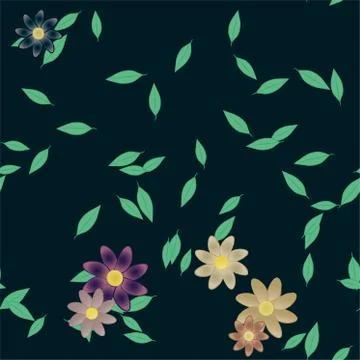 Floral ornamental vector pattern. Seamless design leafs texture. 스톡 일러스트