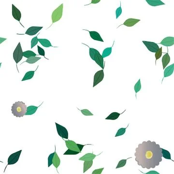 Floral ornamental vector pattern. Seamless design leafs texture. Stockillustratie
