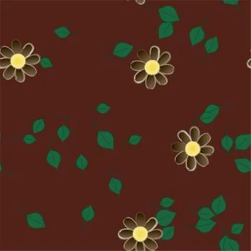 Floral ornamental vector pattern. Seamless design leafs texture. Stockillustratie