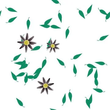 Floral ornamental vector pattern. Seamless design leafs texture. Stock Illustration