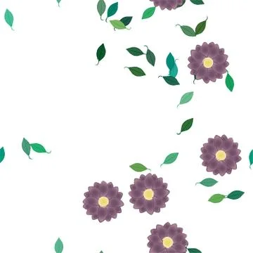 Floral ornamental vector pattern. Seamless design leafs texture. Stock Illustration