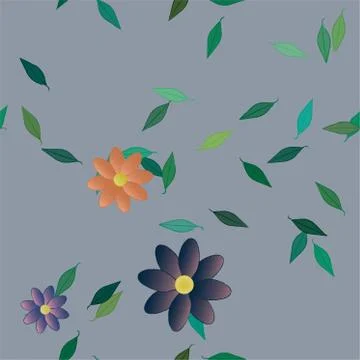 Floral ornamental vector pattern. Seamless design leafs texture. 스톡 일러스트