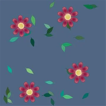 Floral ornamental vector pattern. Seamless design leafs texture. Stock Illustration