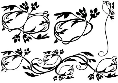 Floral Ornaments Stock Illustration