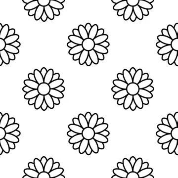 Floral outline seamless pattern Stock Illustration