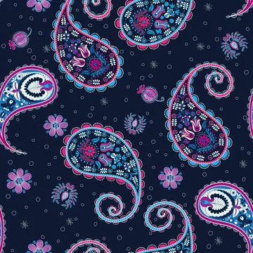 Floral paisley pattern Illustrazione stock