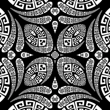 Floral Paisley vector seamless pattern. Ornamental greek ethnic style background Stock Illustration