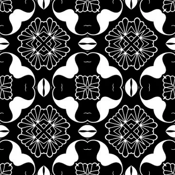 Floral Paisley vector seamless pattern. Ornamental elegant background.  Line  Stock Illustration