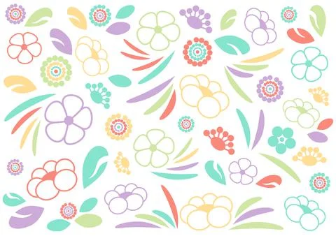 Floral pastel patterns and vector illustration. Stock Illustration