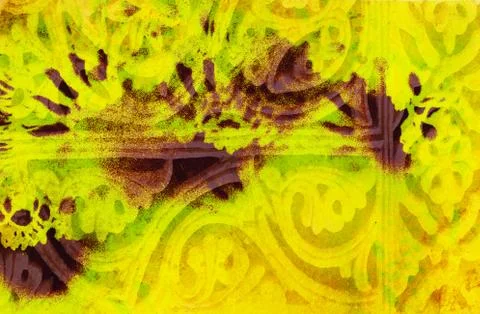 Floral pattern with ancient and oriental elements. Computer collage 스톡 일러스트