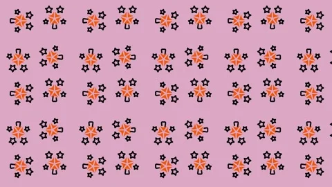 Floral Pattern Animation with Retro Colors and Design. Stock Footage 325380009