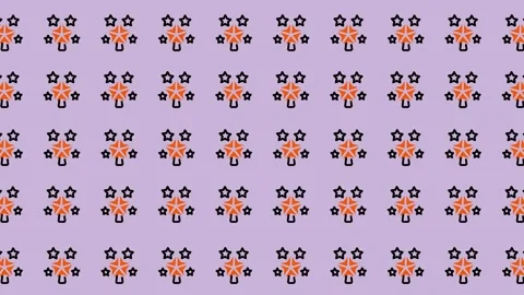 Floral Pattern Animation - Seamless Looping Background with Cute Flowers. Stock Footage 325379401