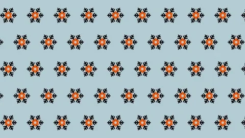 Floral Pattern Animation - Seamless Looping Background with Geometric Flowers Stock Footage 325379464