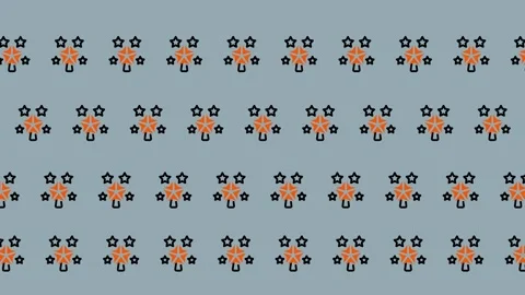 Floral Pattern Animation - Seamless Looping Background with Geometric Flowers Stock Footage 325379487