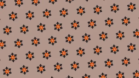 Floral Pattern Animation - Seamless Looping Background with Orange and Blac.. Stock Footage 325379613