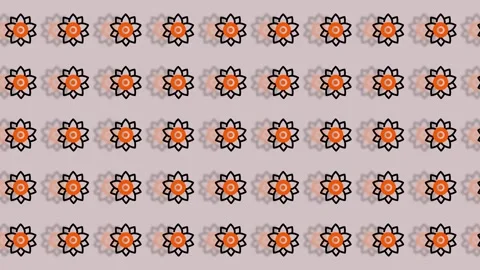 Floral Pattern Animation - Seamless Looping Background with Orange Flowers. Stock Footage 325379728