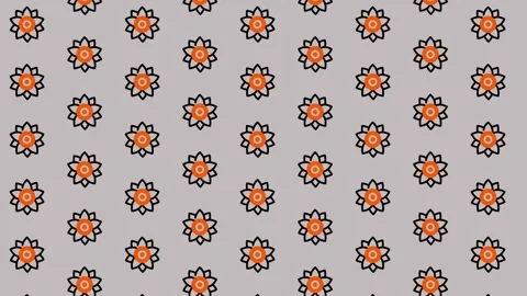Floral Pattern Animation - Seamless Looping Background with Orange Flowers. Stock Footage 325379871