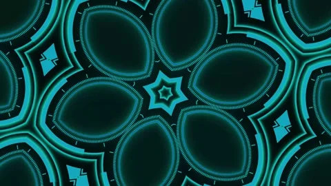 Floral pattern animation with teal lines. Floral pattern abstract geometric.. Stock Footage 337135428