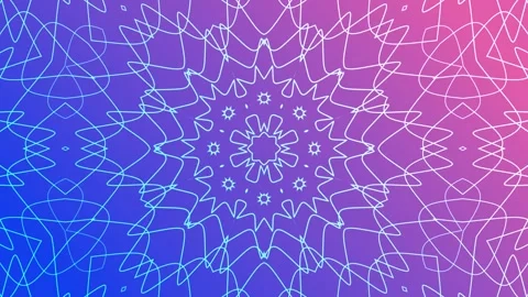 Floral pattern background with blue pink abstract kaleidoscope seamless Stock-Footage 310048261