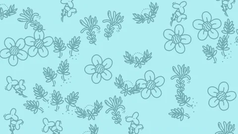 Floral Pattern Background with Delicate Flowers and Leaves. Stock Footage 321856370