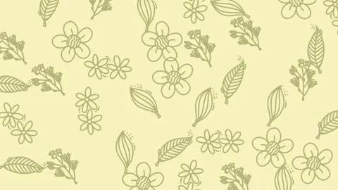Floral Pattern Background with Delicate Outlines and Soft Color Palette. Stock Footage 321856430